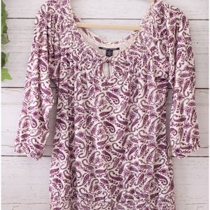 Lucky Brand Boho Paisley Top Women's Small